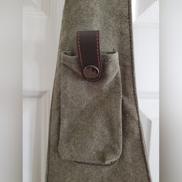 NWT Sativa Bags Hemp Cross Over Shoulder Bag In Khaki With Key Ring - Picture 5 of 12